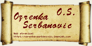 Ozrenka Šerbanović vizit kartica